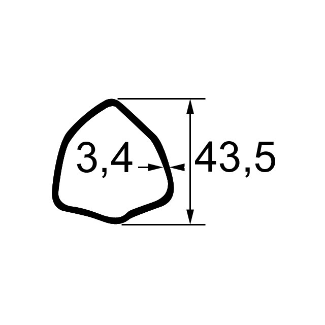 Machoire 27X74,6 Tube Triangle 43,5X3,4 référence fournisseur BYP204046851